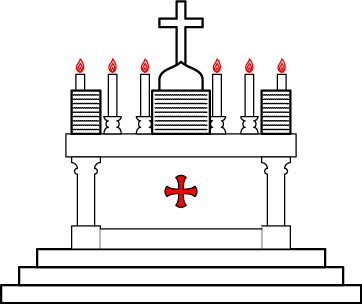 A simple depiction of a traditional Catholic altar